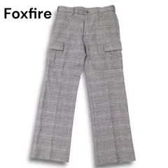 Foxfire フォックスファイヤー 秋冬★ グレンチェック カーゴ パンツ スラックス Sz.76 メンズ グレー アウトドアのサムネイル