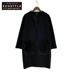高品質人気ヨーコチャン　ロングコート　ノーカラー　ショールカラー　ブラック　サイズ38 ジャケット・アウター
