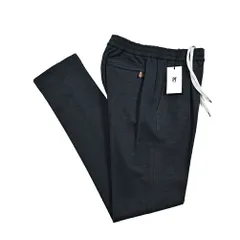 PT TORINO ピーティートリノ / SOFT FIT 麻混スラックス ジャージー イージーパンツ ワンタック ドローコード ウエストギャザリング 春夏 コットン リネン ネイビー 415796のサムネイル