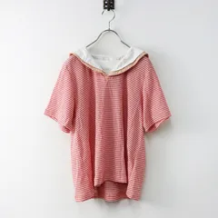 【値下げ】極美品 2024SS ピンクハウス PINK HOUSE 楊柳クレープセーラーカラーカットソー/ピンク ブラウス ボーダーコーラル ピコ【2400014202656】のサムネイル