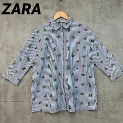 ZARA ザラ サボテン柄 ストライプ チュニックシャツ サイズM　★ ■◇