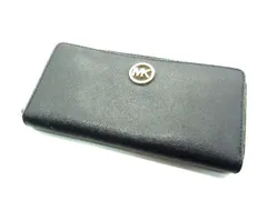 ■美品■ MICHAEL KORS マイケルコース レザー ラウンドファスナー 長財布 ウォレット 札入れ 小銭入れ ブラック系 DH2376