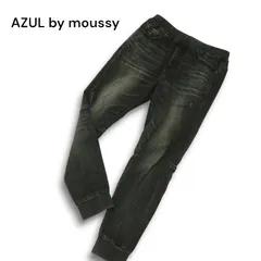 AZUL by moussy アズール マウジー ダメージ&USED加工★ ストレッチ ジョガー デニム パンツ ジーンズ Sz.M　メンズ 黒