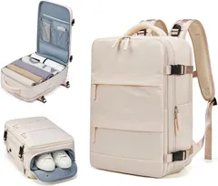 SUNOGE リュック ビジネス メンズ レディース リュックサック バックパック シューズ入れ 15.6インチ PCバッグ カバン 2WAY( 2.ベージュ,  1.日常型)