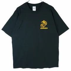 ギルダンGildanアメリカ海兵隊USMC米軍海軍半袖TシャツミリタリーTシャツ両面プリント黒ブラック黄色イエローultracottonウルトラコットンvintageヴィンテージ40320