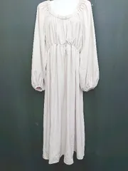 ◇ ⊇ Louere ルエレ 長袖 膝下丈 ワンピース サイズM オフホワイト系 レディース P  【1410230017034】