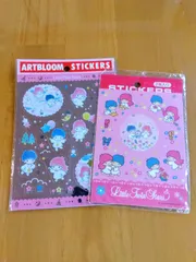 サンリオ　アートブルー厶シール　ツインスターズ　キキ　ララ　2枚セット　1993年　レア　30−66