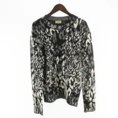 サンローラン パリ SAINT LAURENT PARIS ニット セーター レオパード 豹柄 クルーネック XS 609385 YAMP2 ケリングジャパン ブラック グレーのサムネイル