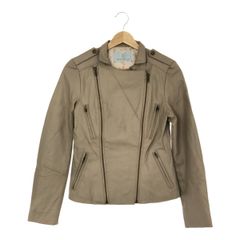 【訳アリ】NORD SUD ノールシュド ジャケット アウター ジッパー ポケット カジュアル おしゃれ 長袖 レディース ベージュ 38 羊革