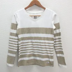 y■ノースフェイス/THE NORTH FACE Vネック ロングスリーブTシャツ■白【レディースM】LADIES/40【中古】