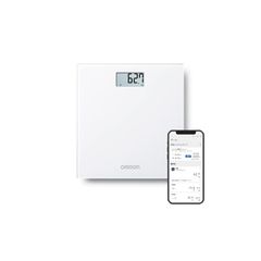 オムロン 体重計 ホワイト HN-300T2-JTW スマホ連動 データ自動転送 自動認識 乗るだけで測定開始 シンプルでおしゃれなデザイン