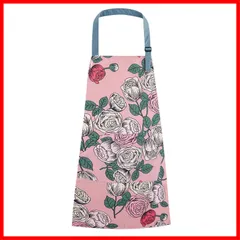 【早発送】S エプロン 女性用 首掛け 北欧風 花柄シンプル 防水 大容量ポケット 汚れにくい シワ防止 料理教室用 カフェ 保育士