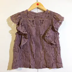 【美品】GRL グレイル ノースリーブ ブラウス カットソー レース 花柄 フリル トップス レディース Mサイズ