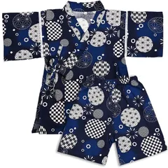 【新着商品】子供服 綿100％ 浴衣 着物 パジャマ 和服 ボーイズ 上下セット ガールズ お祭り 女の子 夏祭り 花火大会 男の子 夕涼み 七五三 キッズ 日本製生地 90 甚平 100 110 子供 120 130 [Dizoon] 140 150