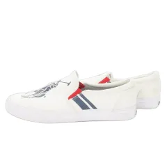 ポロ ラルフローレン POLO RALPH LAUREN スリッポン シューズ スニーカー ロゴ ビッグポニー ストライプ 24cm 白 ホワイト /MN2