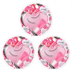 つけまつげ まつ毛 選べる お得 セット まとめ買い コージー スプリングハート アイラッシュ ストック 替え つけま ノリ付き のり アイラッシュ 黒芯 しっかり軸 二重 ぱっちり 【▲】/スプリングハートアイラッシュ01ナチュラル3個のサムネイル