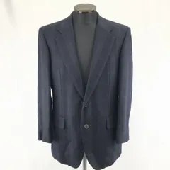 90sビンテージ/Burberrys★カシミヤ混/テーラードジャケット【A5/M/紺系】チェック柄/シングル/2釦/◆BA831L<sale>