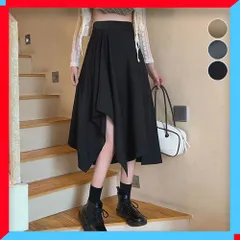 新品 スカート レディース アシンメトリー Aライン 不規則裾 通勤通学 夏 韓国風 アシメスカート【送料無料】