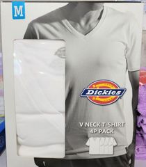新品未開封【Dickies VネックTシャツ Mサイズ 4枚セット ホワイト】インナー カットソー まとめ買い 買い替え シンプル オススメ