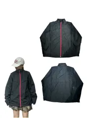 Nike(ナイキ） 黒 ゴルフ ピンク ポイント オーバーサイズ ウインドブレーカー ジャケット L