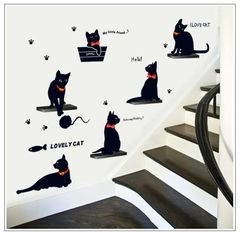 ★ウォールステッカー　黒猫ちゃん★シール　送料無料
