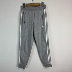 adidas Originals アディダスオリジナルス トラックパンツ ジャージ ジョガーパンツ ワンポイントロゴ ロゴ刺繍 トレフォイルロゴ 3ストライプ ライトグレー 灰色 メンズ Mサイズ 古着 スポーツMIX ストリート