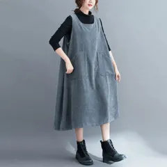 ☆ ブルーグレー ☆ Lサイズ ☆ ジャンパースカート ワンピース 秋冬 ジャンバースカート サロペット レディース キャミワンピース キャミワンピ ワンピース ワンピ オーバーオール ジャンスカ サロペットスカート ポケット 大きい ロングスカート