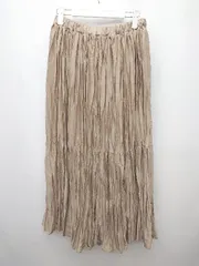 ◇ AMERICAN HOLIC アメリカンホリック ロング ギャザー スカート サイズM ベージュ系 レディース P  【1405230004399】