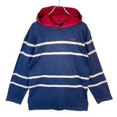 90s00sポロバイラルフローレンPolo by Ralph LaurenプルオーバーパーカーフーディカットソーロンTボーダー紺ネイビー白ホワイト臙脂バーガンディ刺繍y2kレトログランパコアvintageヴィンテージ50819