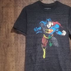 JUSTICE LEAGUE 4 캐릭터 다음 엽서 프린트 T 셔츠 (슈퍼맨 배트맨 외) 사이즈 S