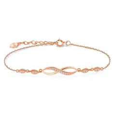 【特価セール】Naniwaai ブレスレット レディース 上質ジルコニア ブレスレット シルバー925 金属アレルギー対応 ブレスレット 無限 18K プラチナメッキ ブレスレット 女性 アクセサリー 長さ調整可能 細タイプ プレゼント 母の日 誕生日