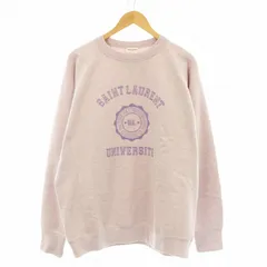 サンローラン パリ SAINT LAURENT PARIS カレッジロゴ スウェットシャツ トレーナー 長袖 クルーネック XL 紫 パープル 683995 /KU