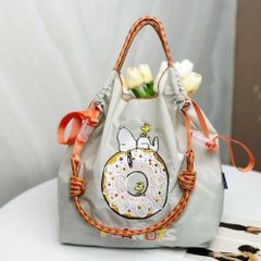 新品  ボールとチェーンバッグ  ショッピングバッグ  エコバッグ  おしゃれショルダーバッグ 刺繍ポップ柄 折りたたみ  エコバッグ [TETEOLALA] 刺繍，ボール アンドチェーン 人気柄ボールアンドチェーン 刺繍ボールアンドチェーン エコバッグ