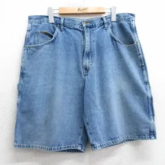 W36/古着 ビッグスミス ショート ペインター パンツ メンズ コットン 紺 ネイビー デニム 25apr07 中古 ボトムス 短パン ショーパンのサムネイル