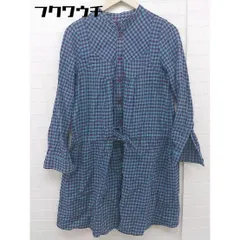 ◇ SUNAOKUWAHARA スナオクワハラ チェック 長袖 膝下丈 ワンピース サイズM ワインレッド ブルー レディース  【中古】 【1112140009504】