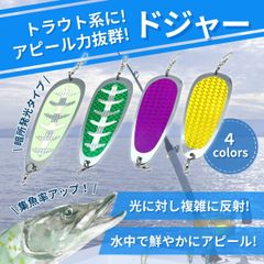 釣り ドジャー スプーン トローリング 板 フライ レイク ライト 陸 船 ルアー リグ サクラマス ニジマス トラウト サルカン 付属 グリーン パープル ホワイト イエロー 単品