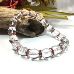 水晶 パワーストーン ブレスレット 天然石 10mm （ピンク）メンズ・レディース　男性・女性　数珠ブレス　開運 [17]　