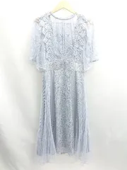 ◇ ⊂ Pour Vous プールヴー レース 半袖 ロング ワンピース サイズL ブルー レディース E  【1502180063565】