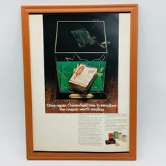 ビンテージ 広告　ポスター　『 チェスターフィールド煙草 』 1960's　額付　※当時物　オリジナル アメリカ 輸入雑貨　ヴィンテージ　雑誌　アドバタイジング 　アートフレーム　レトロ　 　( AZ2164 )