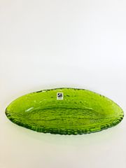 【新品・未使用】月夜野工房　ゴーヤ皿　野菜皿　ガラス皿