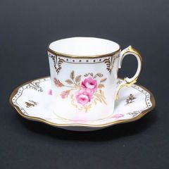 ロイヤル・クラウン・ダービー ロイヤルピンクストンローズ コーヒーカップ＆ソーサー