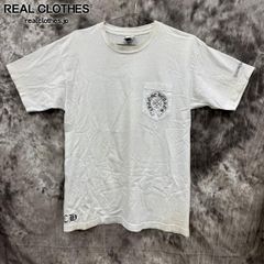 【JPタグ】CHROME HEARTS/クロムハーツ ホースシュープリント 胸ポケット 半袖Tシャツ/ホワイト/L