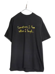 【お得なクーポン配布中!】 90s ジョーク メッセージ プリント 半袖 Tシャツ メンズ XL / 古着 90年代 オールド 大きいサイズ ヘビーウェイト グラフィック ブラック