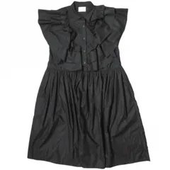 CAROLINA GLASER カロリナグレイサー 22SS ビックフリルノースリーブワンピース 62-26-0213-438 ONE SIZE ブラック ロング ドレス BEAMS トップス g12131