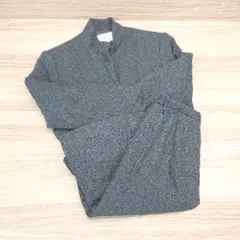 ◇ ANNA LUNA アンナルナ 羊毛 肩パッド ファスナー 裏地あり ひざ丈 セットアップ サイズ11AR ブラック レディース E  【1310130027419】