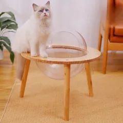 ★ペット用ベッド 透明宇宙船 高質素材 オシャレ感 四季通用　猫ベッド　猫ドーム　宇宙船カプセル　猫ハウスのサムネイル