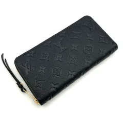 【鑑定済み】正規品 ルイヴィトン LOUIS VUITTON モノグラムアンプラント ジッピーウォレット ノワール M61864 RFID ラウンドファスナー 長財布