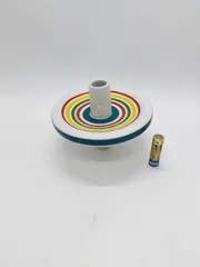 花器 駒型 カラフル 模様 花台 窯 工房 池坊 フラワーベース 水盤 華道具 花瓶 変形 シンプル 生花 華道 磁器 手作り アンティーク レア レトロ インテリア ビンテージ 昭和 24428四つ葉[YT00461]