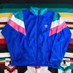 オールドアディダス古着adidasナイロンジャケット刺繍マルチカラー 