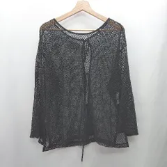 ◇ Θ CIAOPANIC TYPY ２way コットンメッシュ編み リボン 長袖 カーディガン サイズONE ブラック レディース E  【1502060012164】